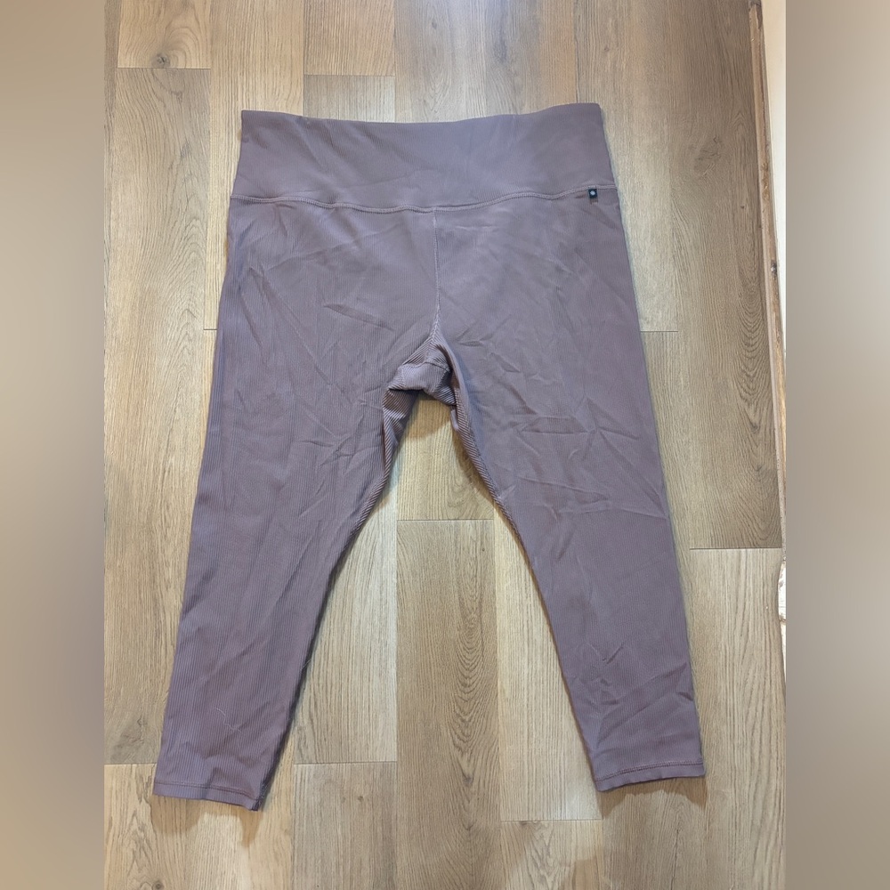 Athleta x Alicia Keys Ribbed High Rise Leggings Mauve Size 3X